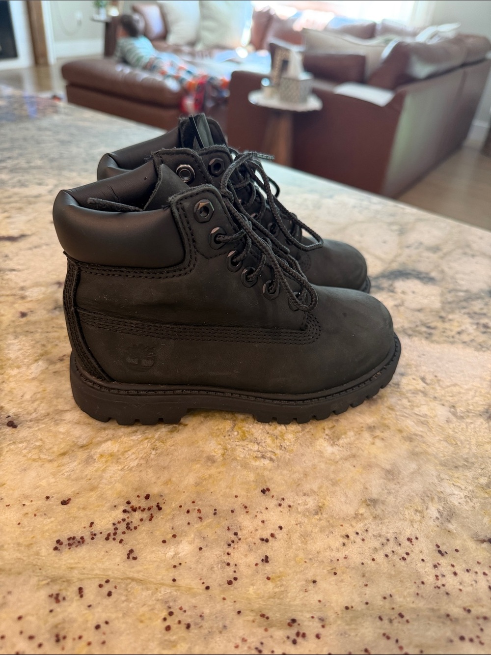 Timberland Kids Black Lace-Up Work Boots